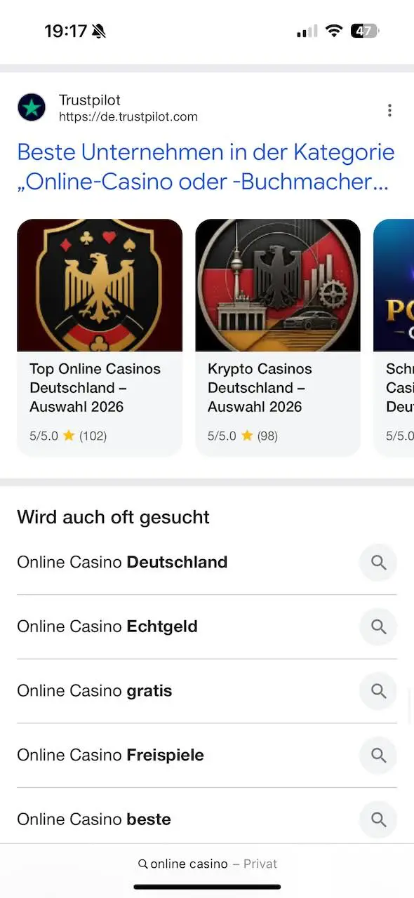 trustpilot-casinos-ranking-google